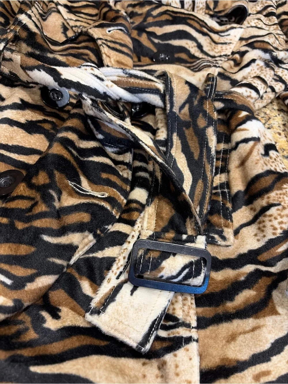 Outerwear by Lisa Tiger-Print Trench Coat in animal print